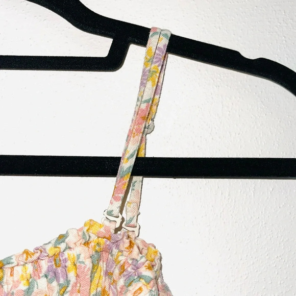 American Eagle Multicolor Ditsy Floral Print Smock Multi-way Cropped Top Xsmall - Picture 2 of 11